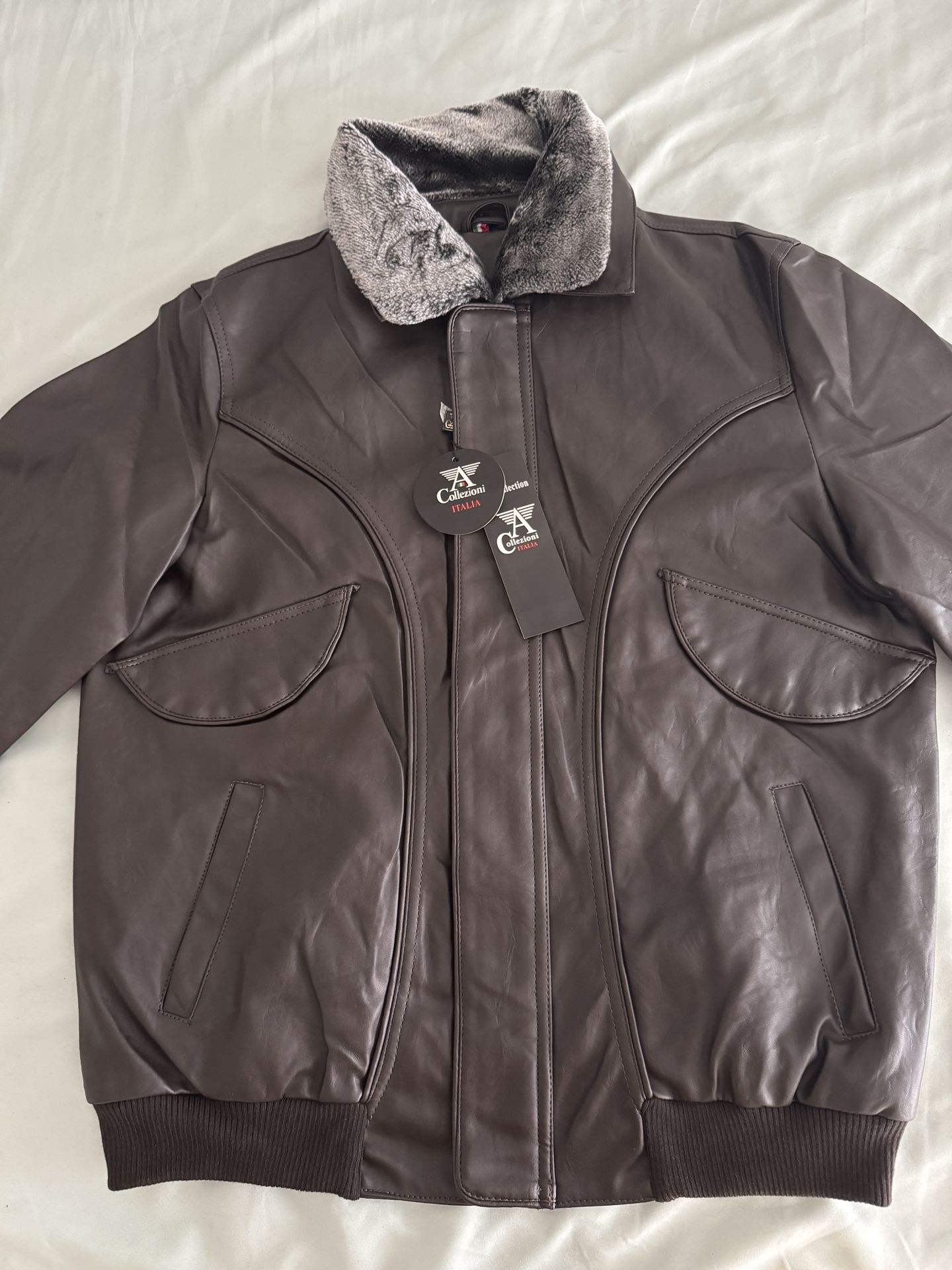 Italian Leather Jacket Size - Large