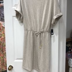 New Beige Bow Dress