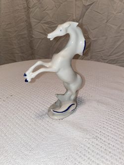 Prancing Horse in White Porcelain 