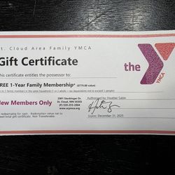 YMCA Family Membership (1 Year)
