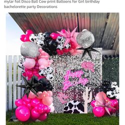 Hot Pink Black Cow Print Balloon Arch Kit 