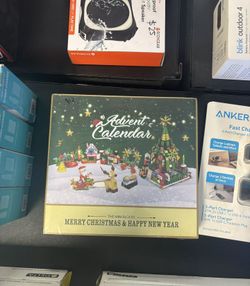 Advert calendar for merry Christmas and happy New Year’s Eve mini blocks