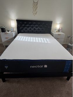 Queen Bed Frame + Mattress – Great Condition-like new