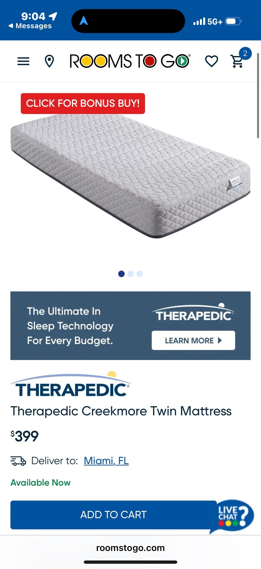 *NEW* Twin Therapedic mattress *NEW*
