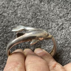 Heavy Sterling Dolphin Bracelet