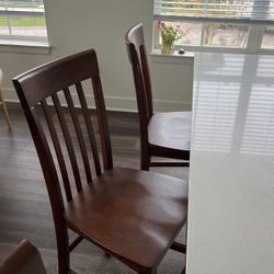 Dark Brown Wood Counter Height Chair