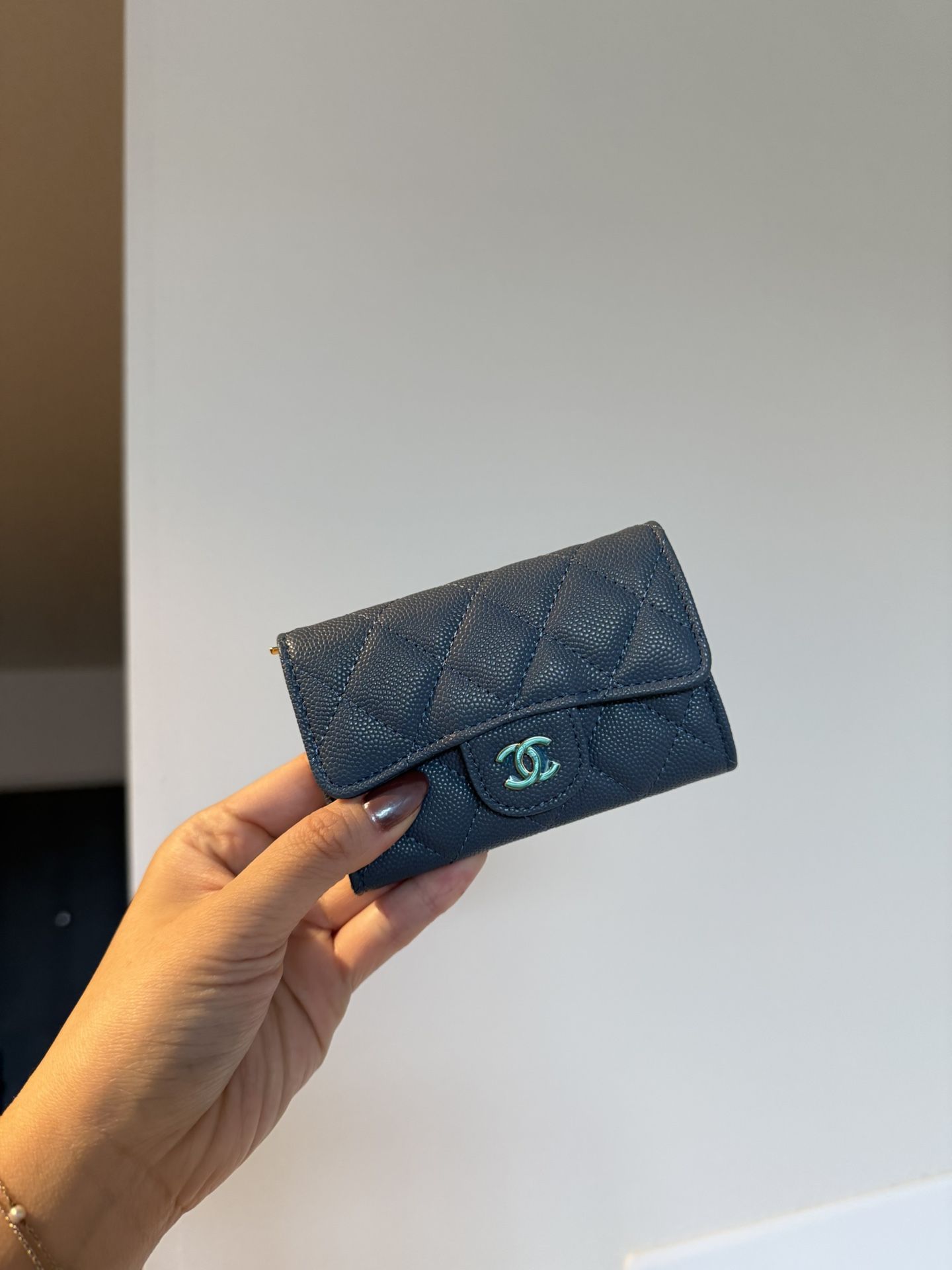 Chanel Cardholder / Wallet blue beige