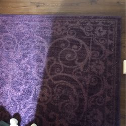 Purple Machine Washable Rug 