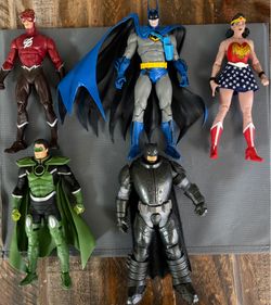 DC multiverse lot; Wonder Woman (First appearance), Flash (Wally West), Batman; year 2 (Platinum), Green Lantern (Parallax), and Armored Batman (TDKR)