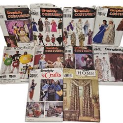 Lot of 10 Simplicity Costume, Home, Crafts Patterns All Different Sizes ALL CUT