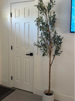 6FT Artificial Olive Tree With Realistic Leaves And Natural Trunk