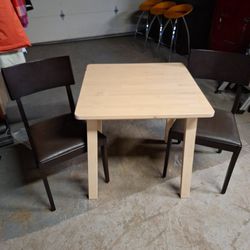 29x29  Solid Wood Table And 2 Chairs 