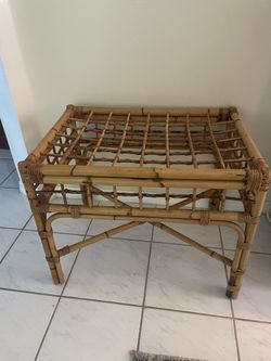 Rattan Wicker Coffee Table 28x20x22” Height, Needs Glass Top