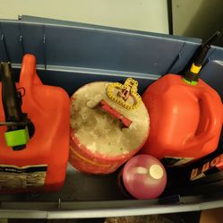 3 Gas Cans, Belts, Anti Freeze