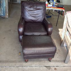 Leather Chair & Ottoman