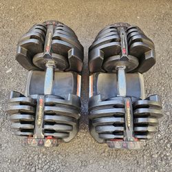 Pair Of Adjustable Bowflex Dumbbells 90lbs Each 