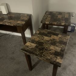 2 Coffe Tables With Living Room Tv Stand & Dinning Room Table Set (4 Chairs) 