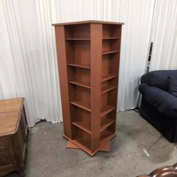Asymmetrical Wood Bookcase with Multiple Shelves