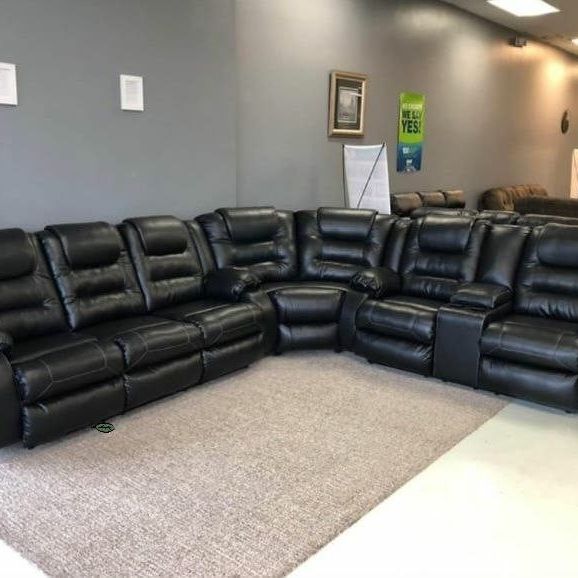 SPECIAL] Vacherie Black Reclining Sectional