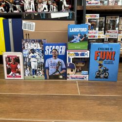Six Texas Rangers Gameday Bobbleheads and Funko Giveaways (Seager, Adolis, Langford, Pudge)
