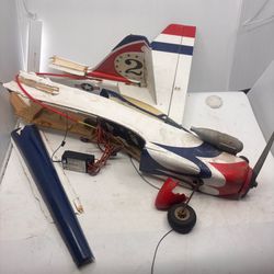 Vtg RC Nitro Airplane JR Century 7 Receiver Engine Parts Repair Project As Is