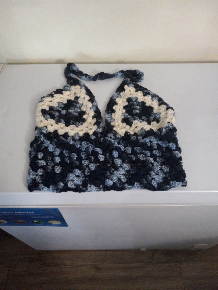 Jean Crochet Halter Top