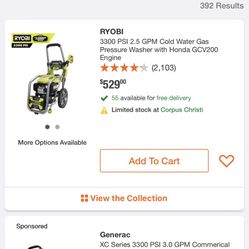 Brand New 3300psi Ryobi Pressure Washer 
