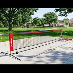 Wilson 18ft Portable Junior Tennis & Pickleball Net - Starter Size with Bag