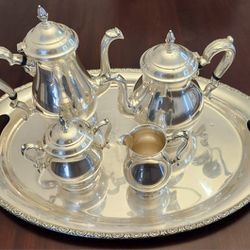 Prelude International Sterling Silver Tea Set with 23in tray.