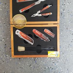 Sheffield Knife/tool Set In Custom Box. New