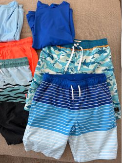 4 Boys Swim Trunks, 2 swim shirts