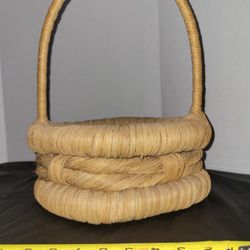 Vintage handwoven basket, Old African Basket, Egg Basket, Fiber Arts