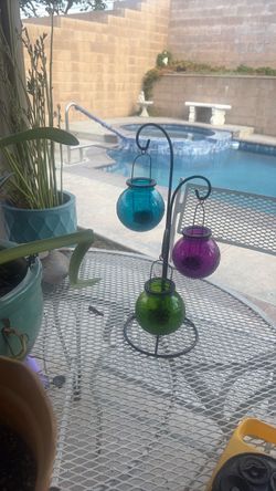 Boho iron colorful tea lamps $10