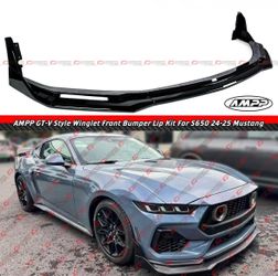 24-26 Ford Mustang S650 AMPP GT-V Style Gloss Black Front Bumper Lip