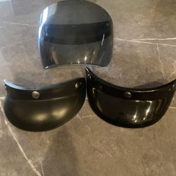3 PKG - Snap on Visors Universal Fit for Helmets -  Retro Vintage Modern Style