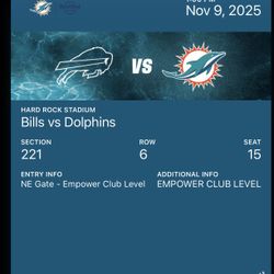 Bills Vs Miami Dolphins Club 221 Row 6 In Miami