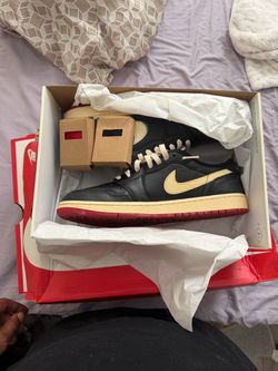 Air Jordan 1 Low Black Cream Red Sneakers