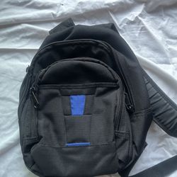 Black Mini Backpack with Blue Accent 