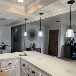 4 Pendant Lights Rubbed Bronze
