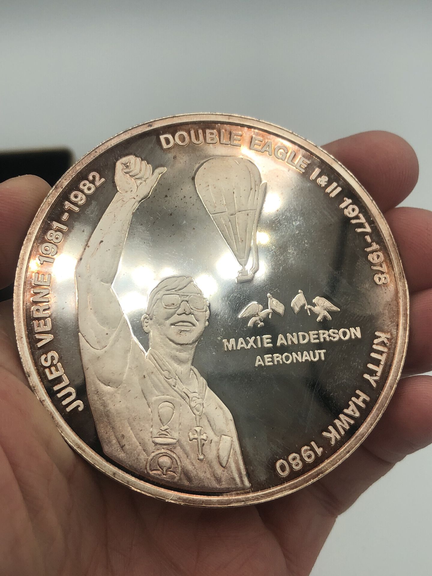 Rare 5 Oz .999 Fine Silver Round of Maxie L. Anderson. Great For Balloon Fanatics