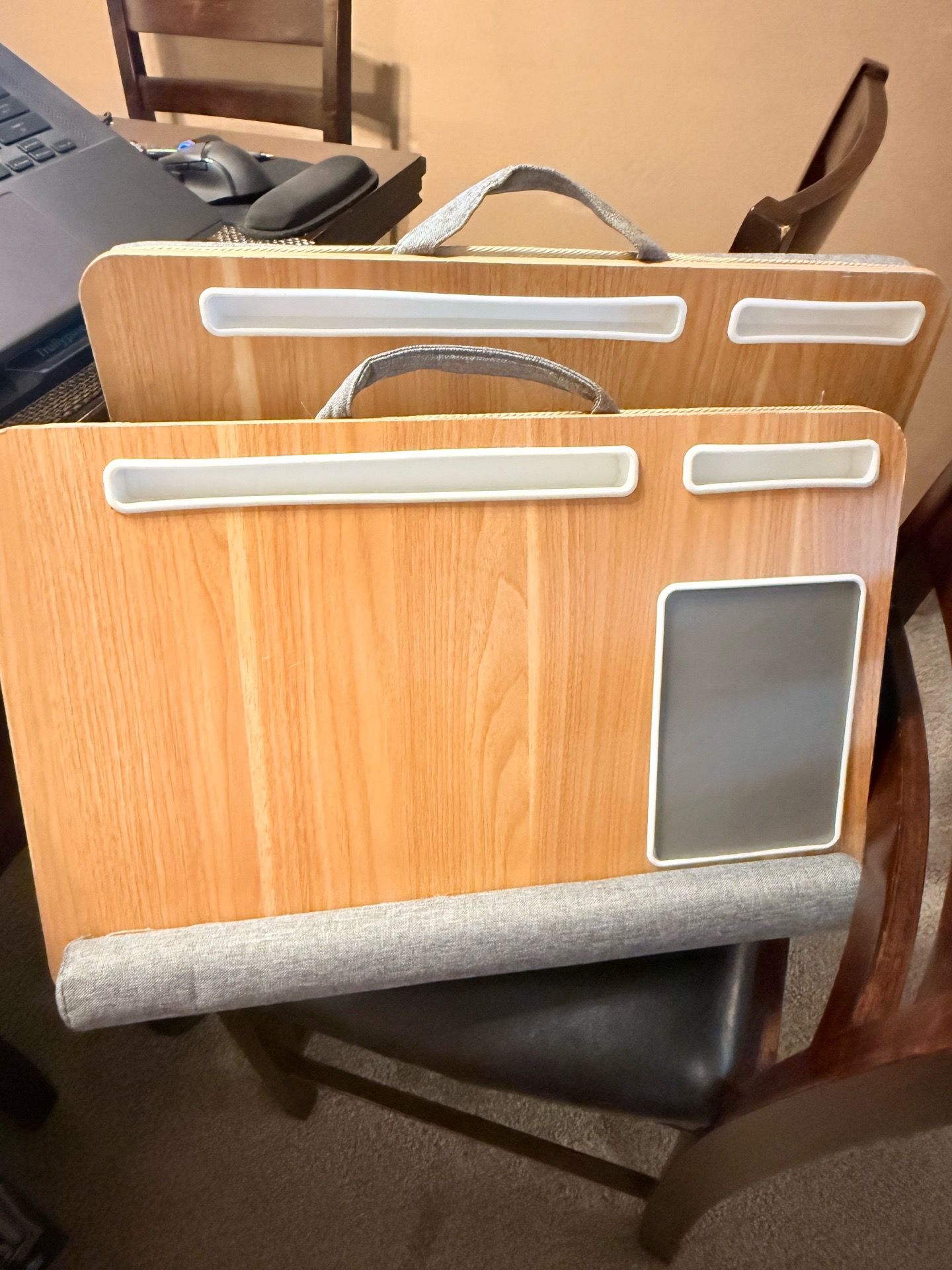 Laptop desk with cushion