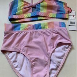 NEW Girls Sz 10-12 Swimsuit 2-piece P/up Sheepshead Bay Brooklyn NY 