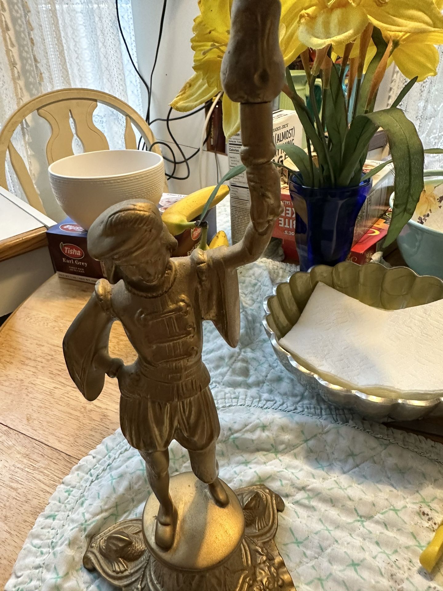 Vintage Solid Brass 17inch High Candelabra
