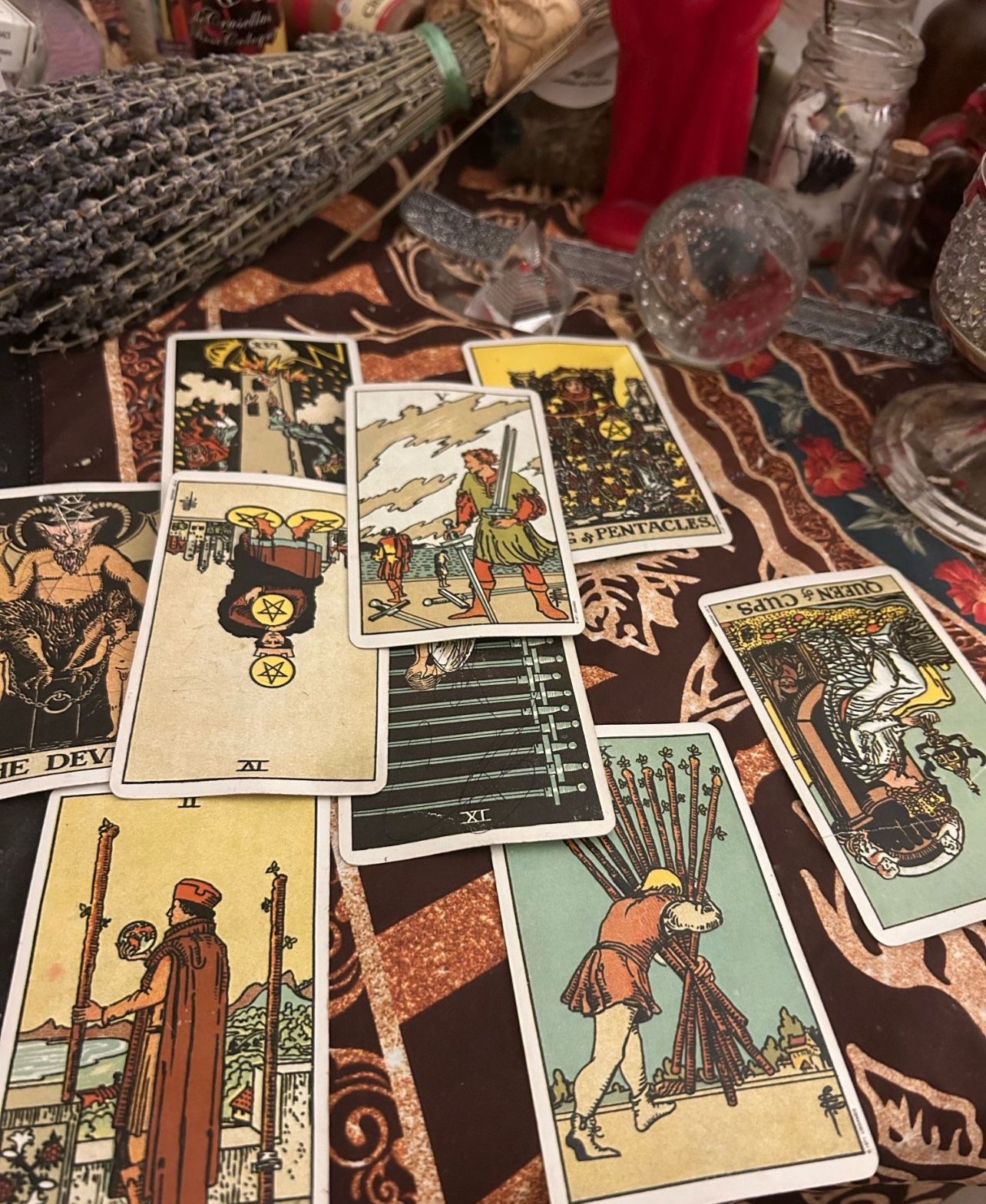 Tarot cards spiritual Candles crystals