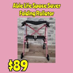 New Able Life Space Saver Folding Rollator: Njft