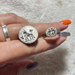 Antique Sassanid silver rings