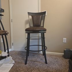 (2) Golden Brown Finish Iron Barstool