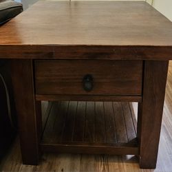 Solid Wood 4-Piece Living Room Set – Coffee Table, 2 End Tables + Buffet/Console