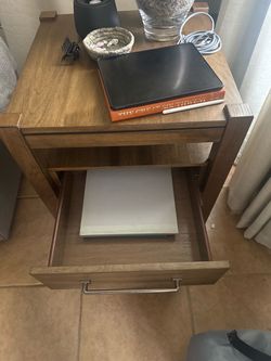 Wood Nightstand with Drawer
