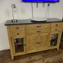 Repisa De Madera Con Tope De Mármol 